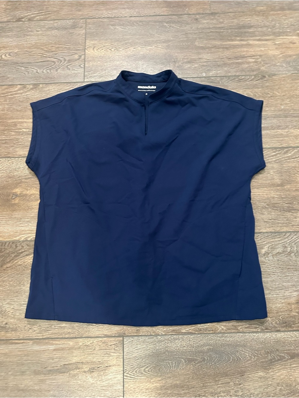 Mandala Navy Short-Sleeve Scrub Top